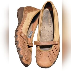 Skechers Brown Leather Mary Jane Flats